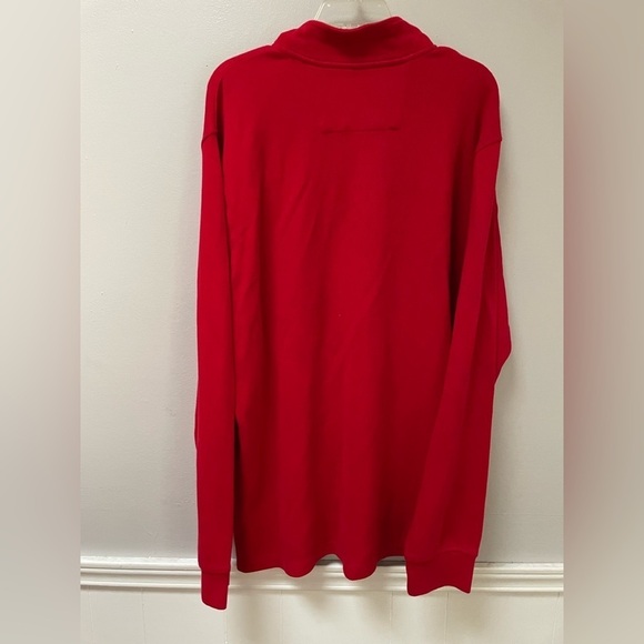 NWOT Chaps Red Mens Quarter Zip Pullover Sweater 100% Cotton Sz XXL - Picture 6 of 6